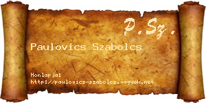 Paulovics Szabolcs névjegykártya