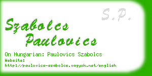 szabolcs paulovics business card